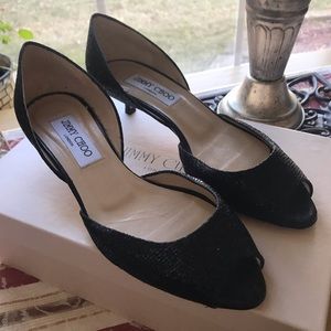 Jimmy Choo Lyon Glittered Kitten Heel Dorsa